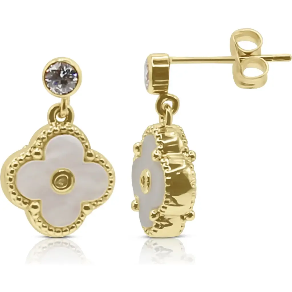 Arden Mother of Pearl Clover Earrings