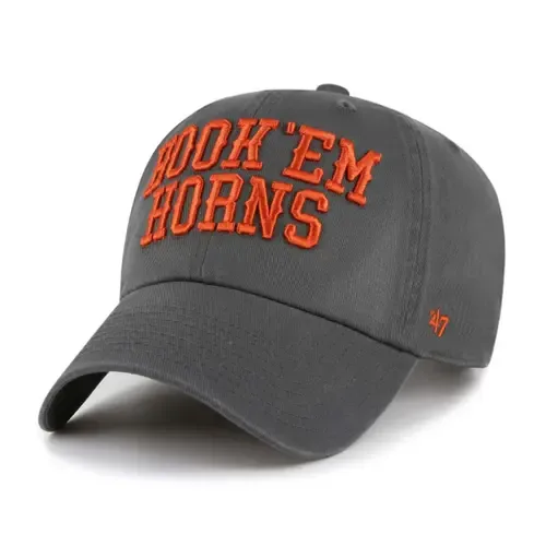 '47 Charcoal Texas Longhorns Clean Up Adjustable Hat by '47
