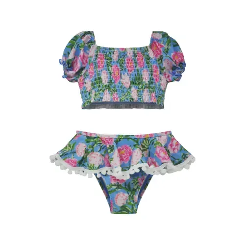 UPF 50+ Gemma Two Piece Pom-Pom Swimsuit by Flap Happy