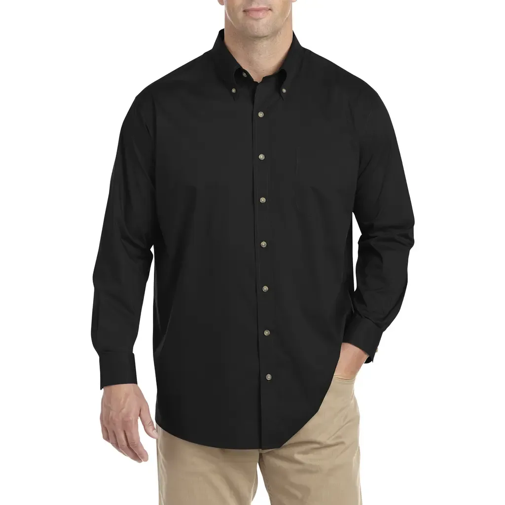 Easy-Care Solid Sport Shirt by Harbor Bay by DXL