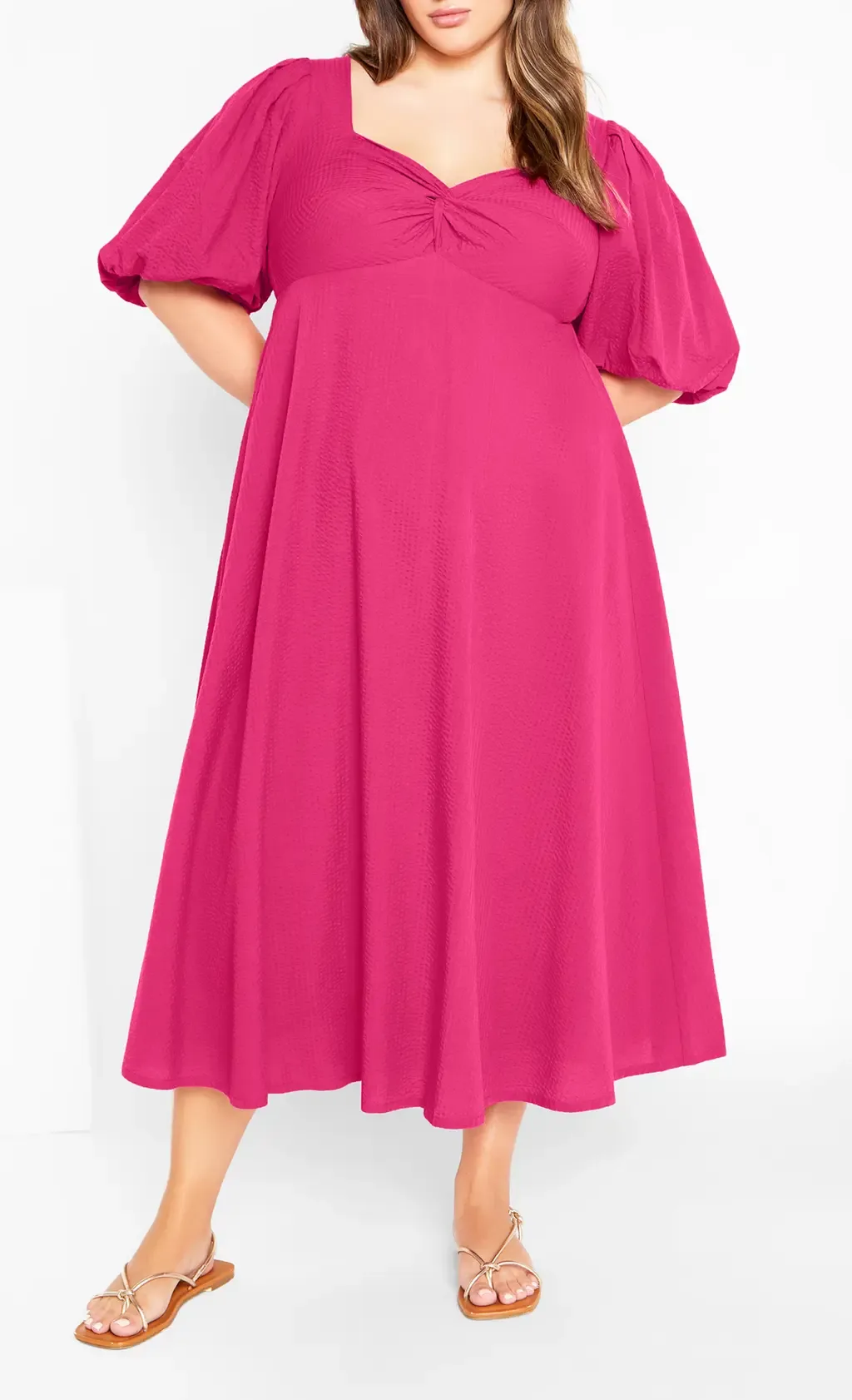 Hermione Puff Sleeve Empire Waist Maxi Dress