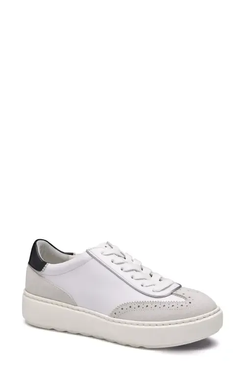 Cammie Low Top Sneaker in White Glove Leather/Suede