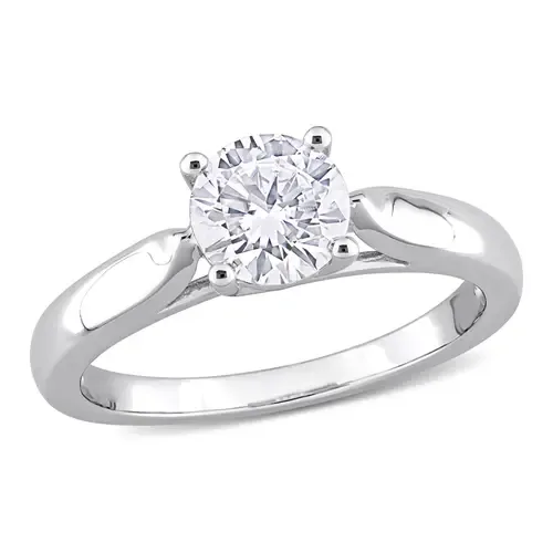 1CT DEW Moissanite Solitaire Ring in Sterling Silver by Julianna B.