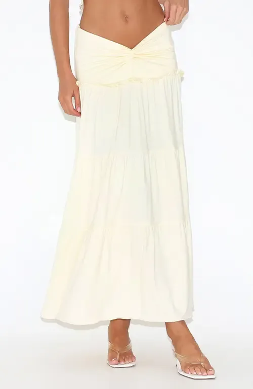 Katya Knot Low Rise Tiered Maxi Skirt by Tiger Mist