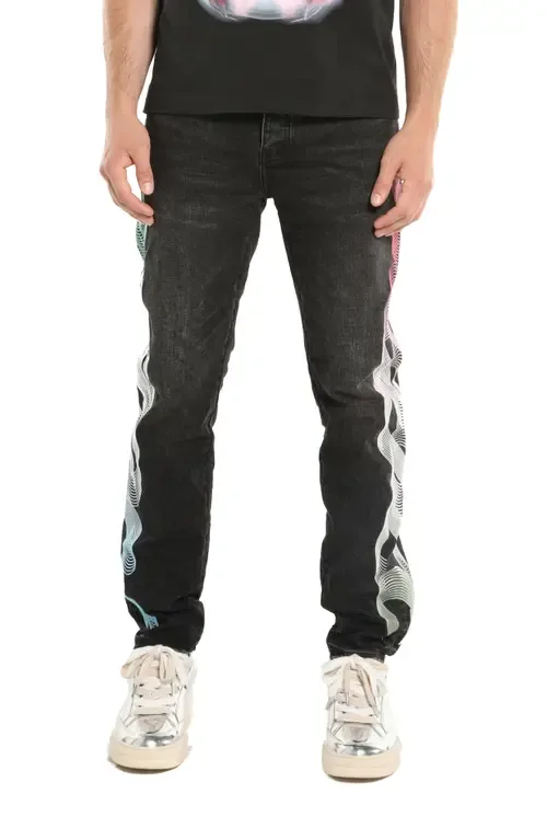 Embroidered Gradient Logo Slim Straight Leg Jeans by PURPLE BRAND