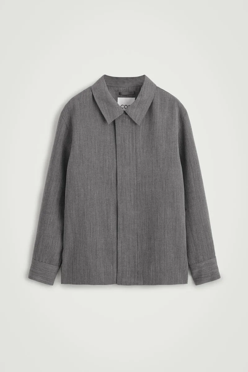 Placket-Detail Wool Shirt by COS