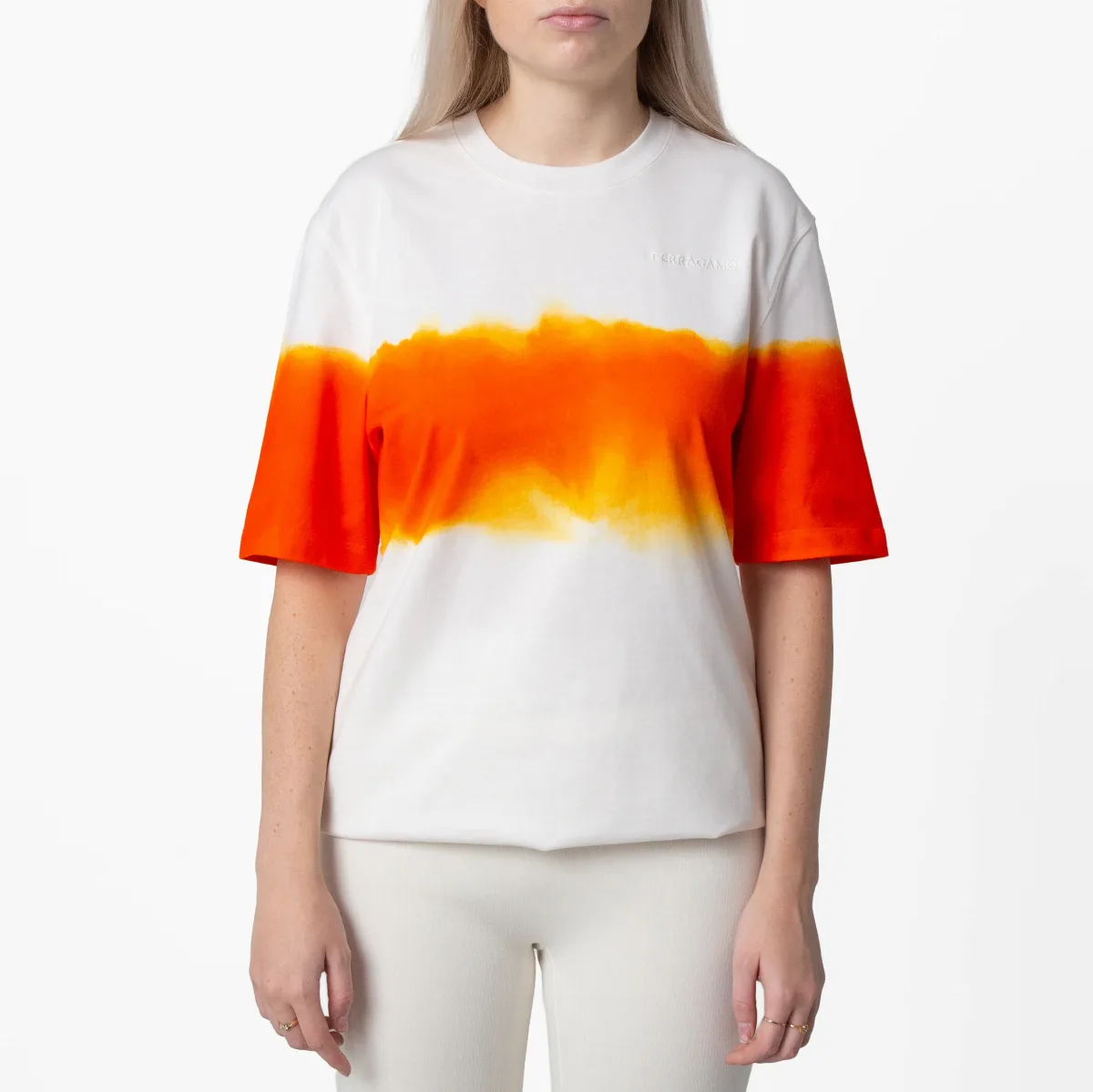Ferragamo Gradient-Dye Cotton T-Shirt by Salvatore Ferragamo