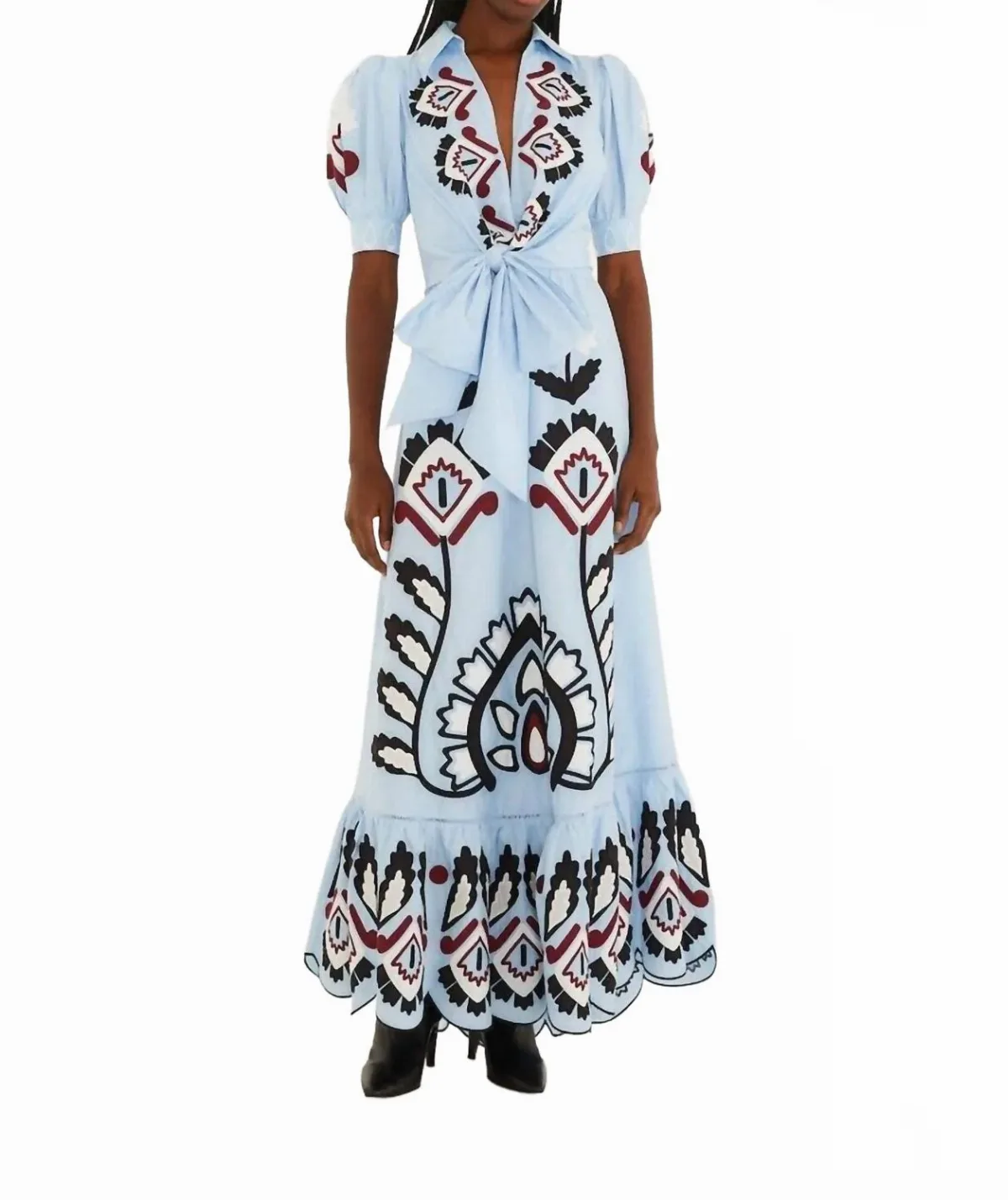 Artisanal Short Sleeve Maxi Dress by FARM Rio
