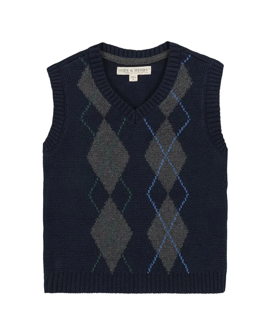 Organic Argyle Sweater Vest by HOPE & HENRY