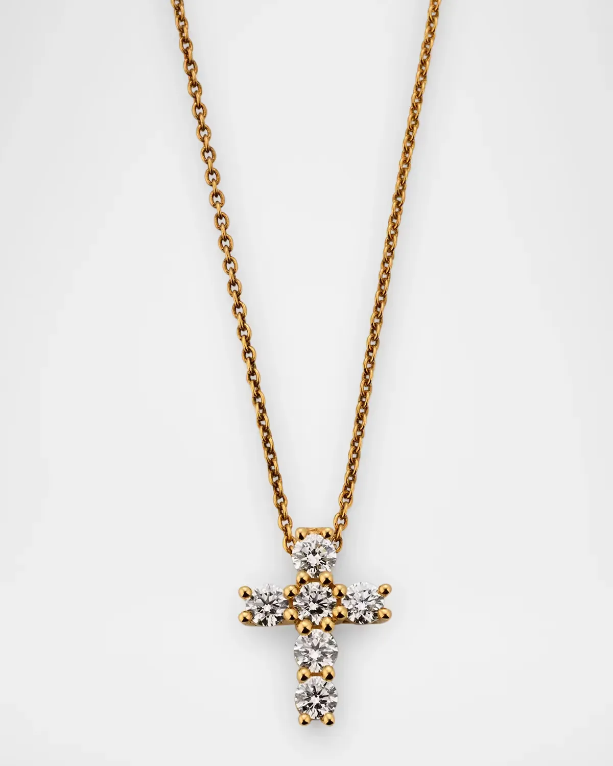 Talisman 18K White Gold Diamond Mini Cross Pendant Necklace by Lisa Nik