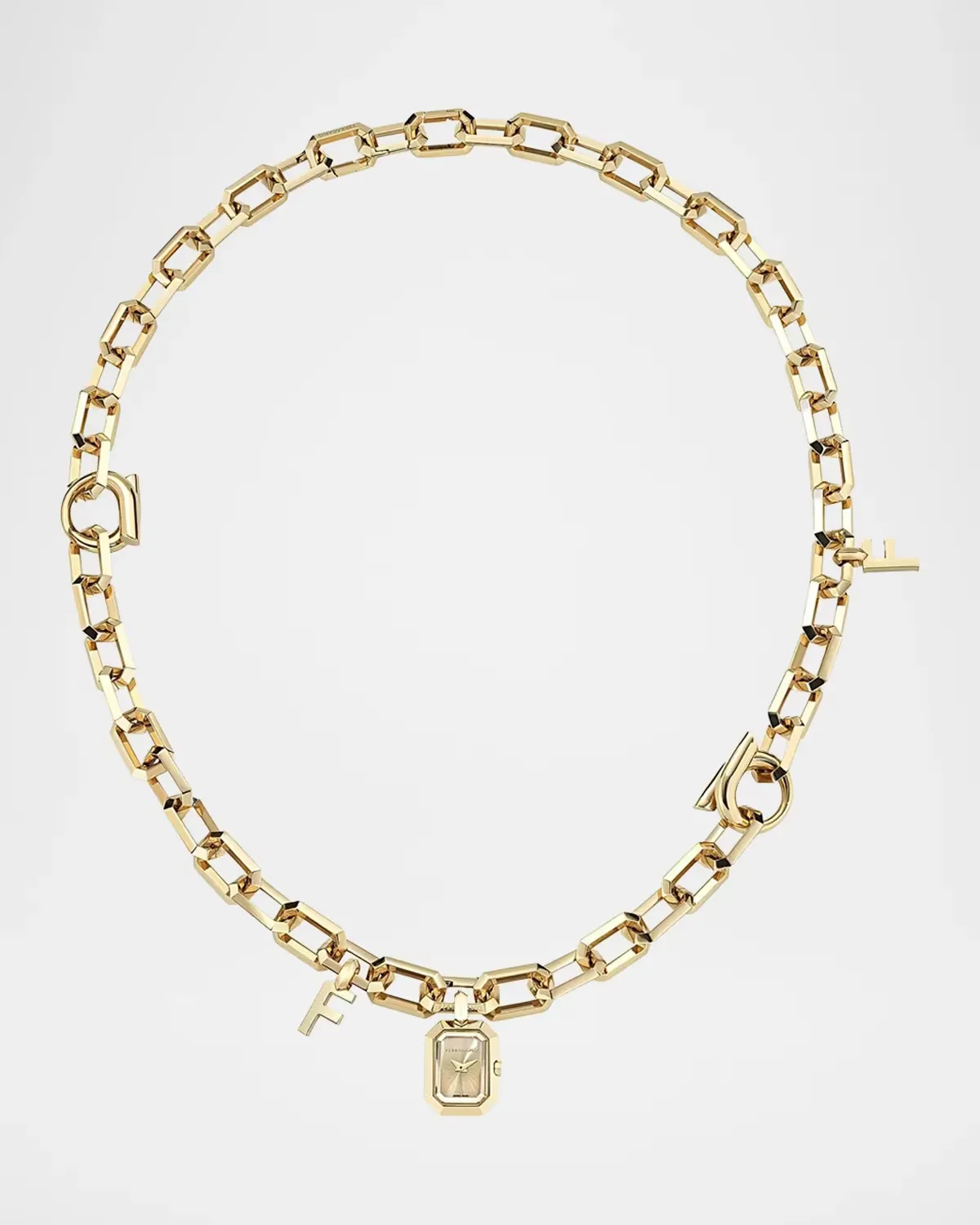 Charm Yellow Goldtone IP Stainless Steel Necklace Watch 16.6MM by FERRAGAMO