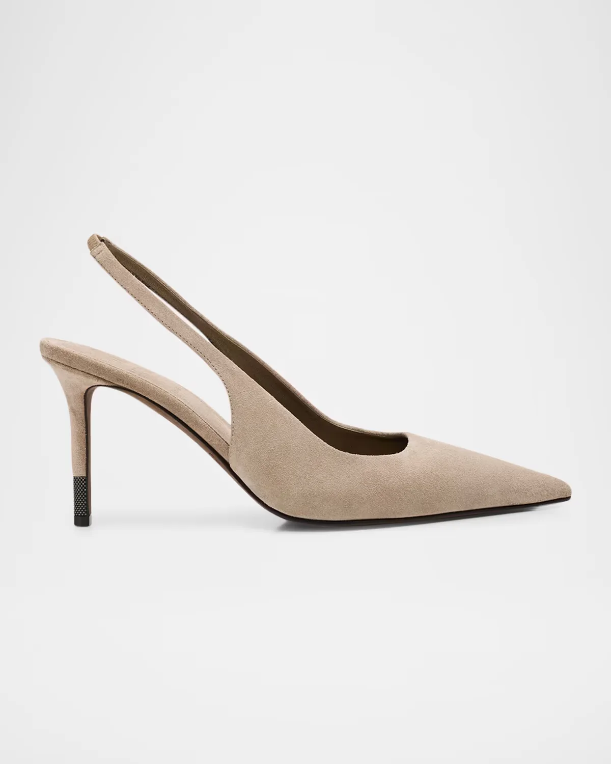 80mm Monili Suede Slingback Pumps by Brunello Cucinelli