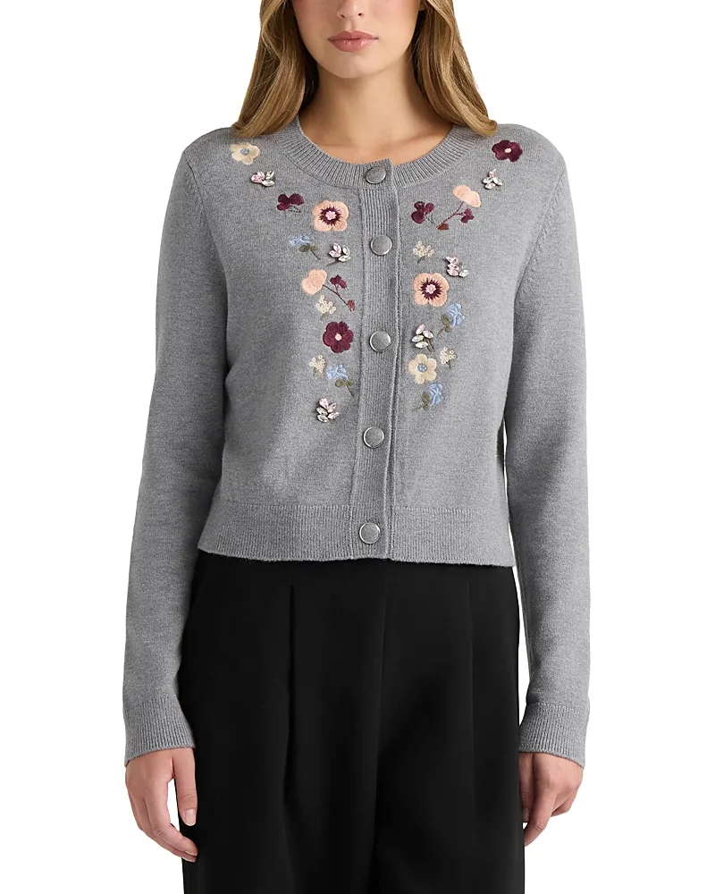 Embroidered Embellished Cardigan Sweater by Nvlt