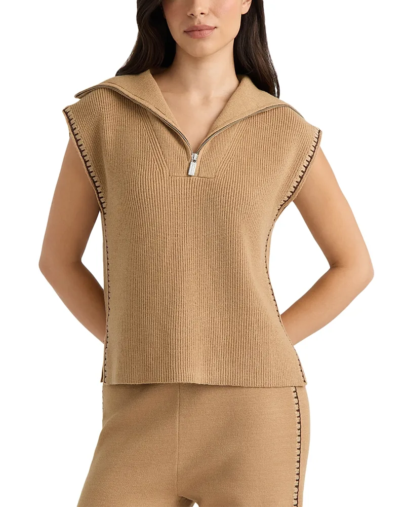 Embroidery Stitch Half Zip Sweater by Hunter