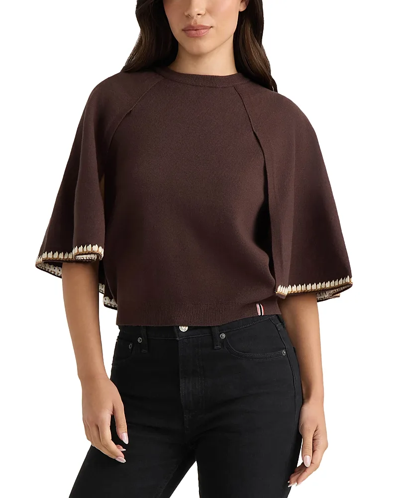 Cape Sleeve Knit Sweater Top by Hunter