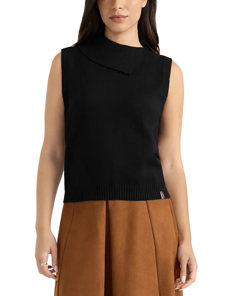 Sleeveless Asymmetric Collar Sweater by Hunter