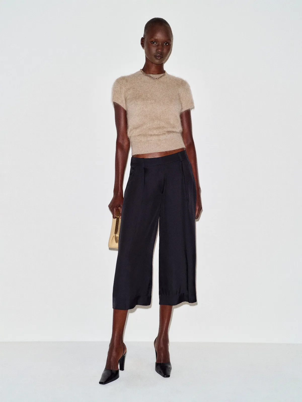 Robbie Silk Twill Culotte by Reformation