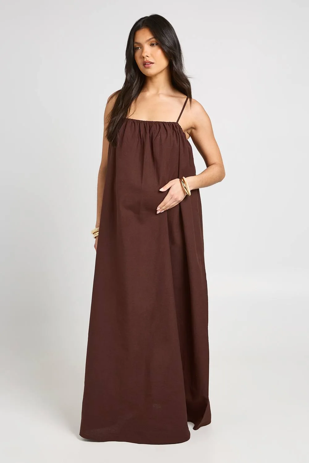 Maternity Volume Pocket Maxi Dress by boohoo