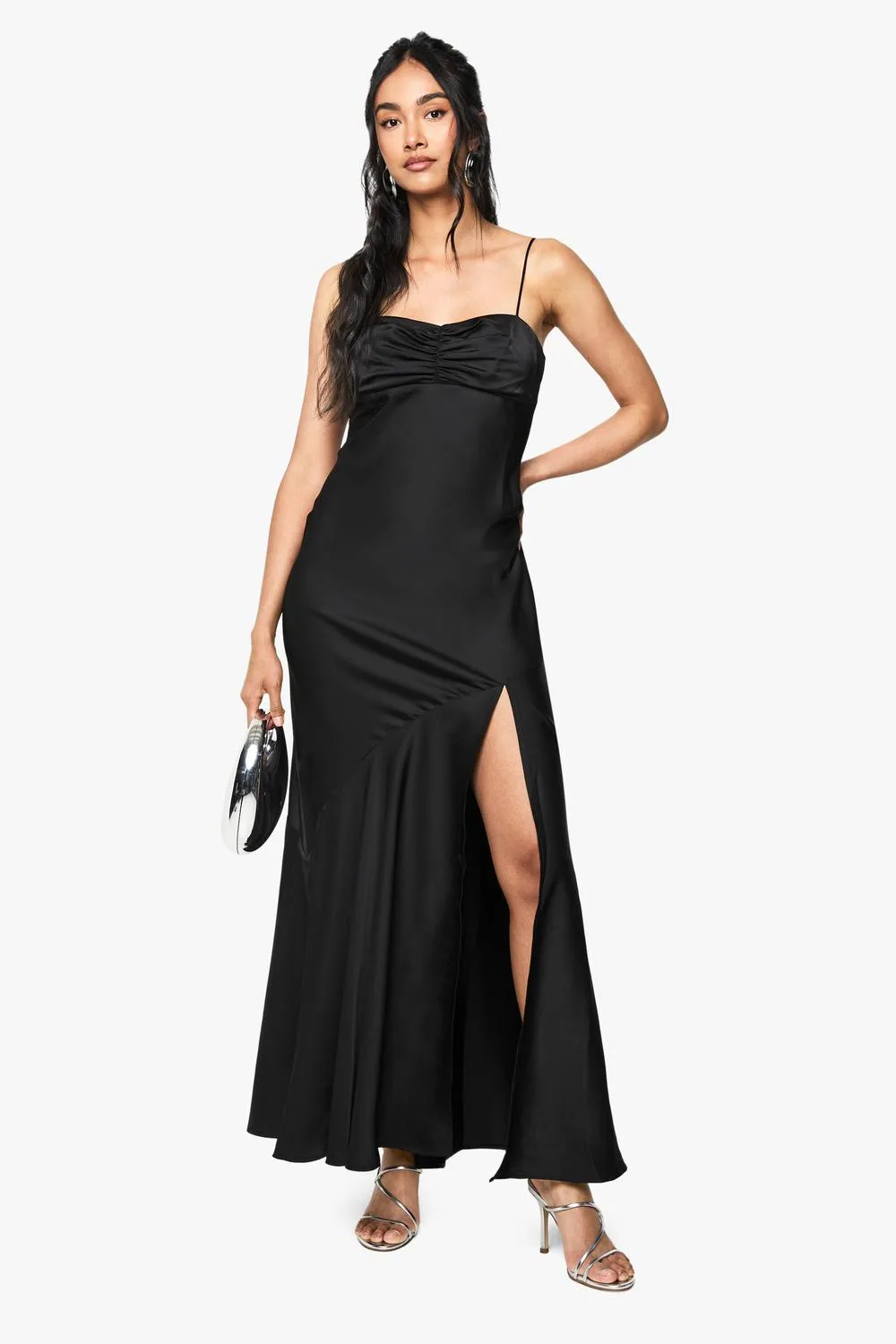 Satin Maxi Dress by boohoo