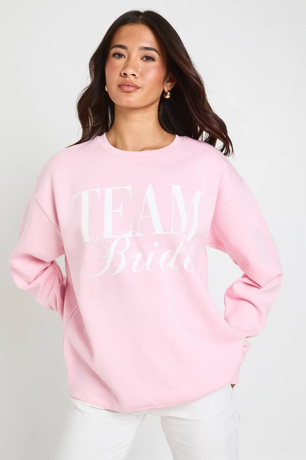 Team Bride Printed Oversized Sweatshirt by boohoo