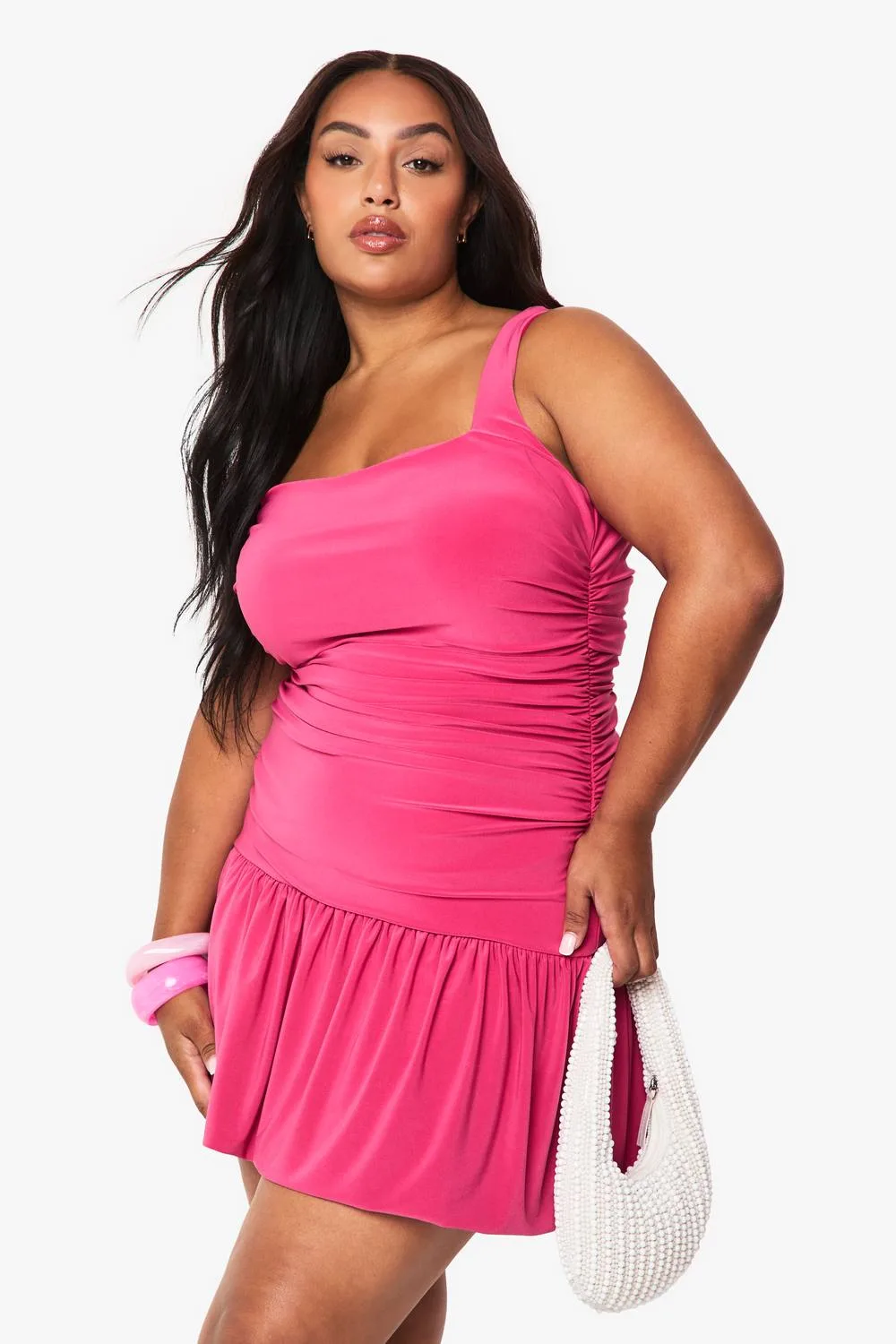 Double Layer Drop Hem Mini Dress by boohoo