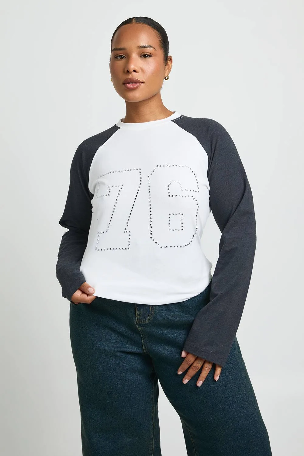 Diamante Graphic Oversized T-Shirt by boohoo