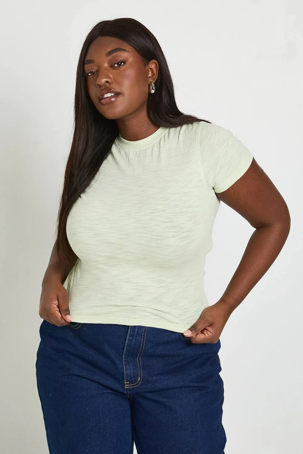 Sheer Slub Baby T-Shirt by boohoo