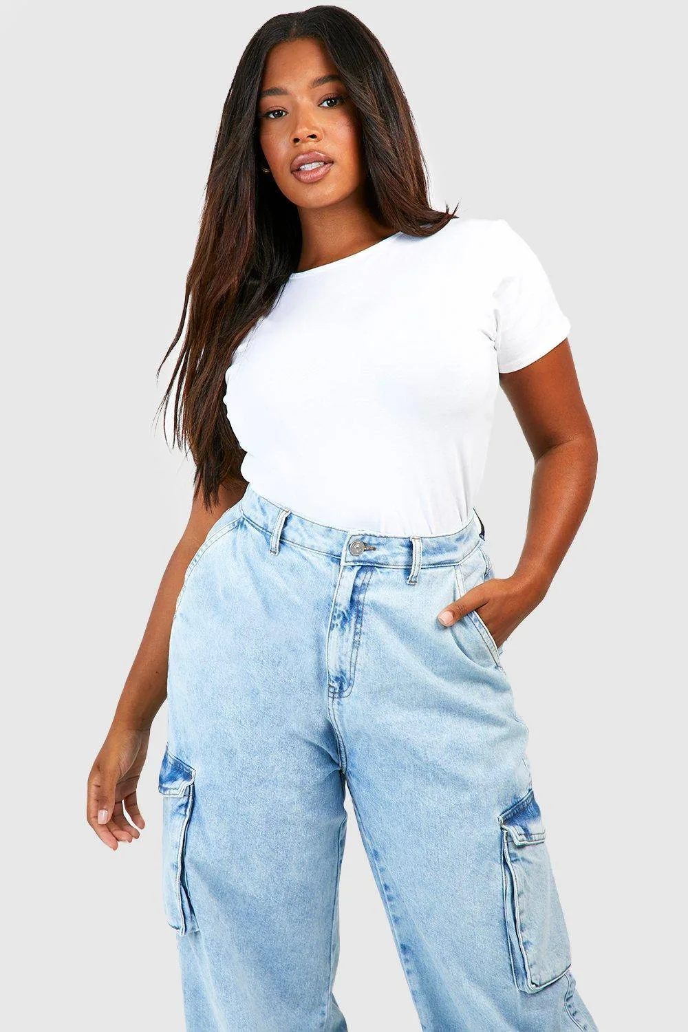 Plus Cotton Fitted T-Shirt by boohoo