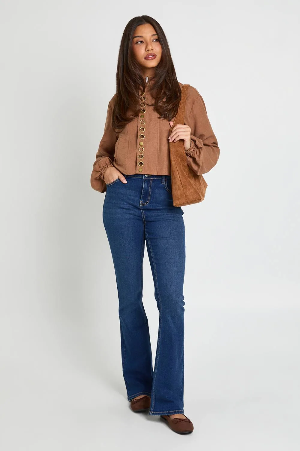Mid Waist Y2K Bootcut Jean by boohoo