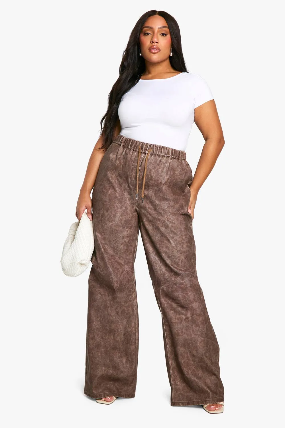 Vintage Wash Pu Slouchy Dad Trouser