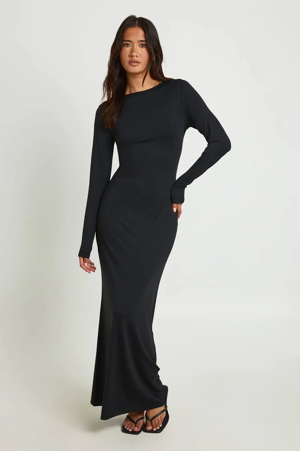 Basic Super Soft Long Sleeve Maxi Dress by boohoo