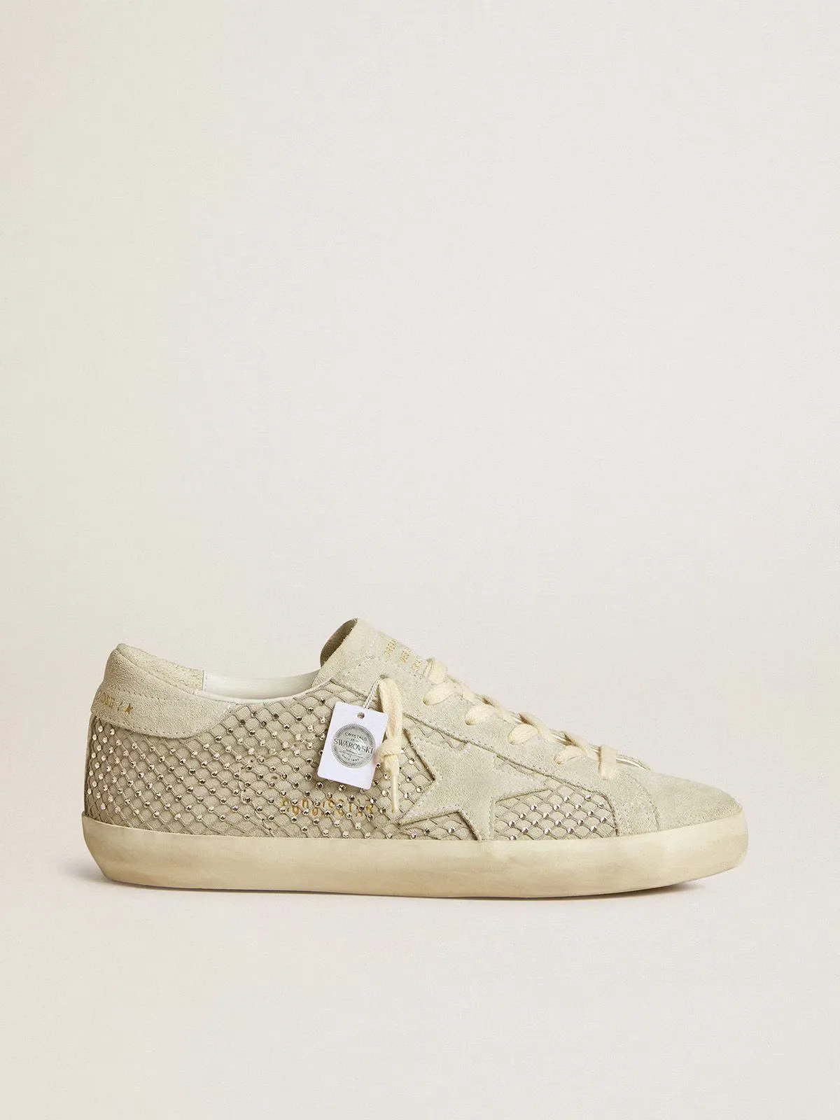 Super-Star with Gray Suede Star and Swarovski Crystal Mesh by Golden Goose