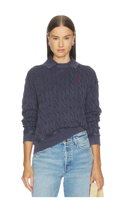 Cotton Long Sleeve Polo Knit Collar Polo by Polo Ralph Lauren