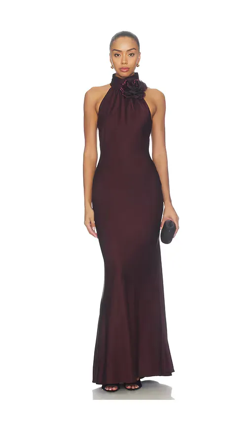 Satin Maxi Dress by Nadine Merabi