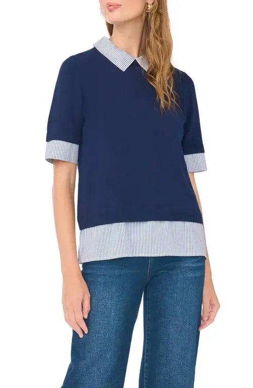 Mixed Media Layered Sweater by Vince Camuto