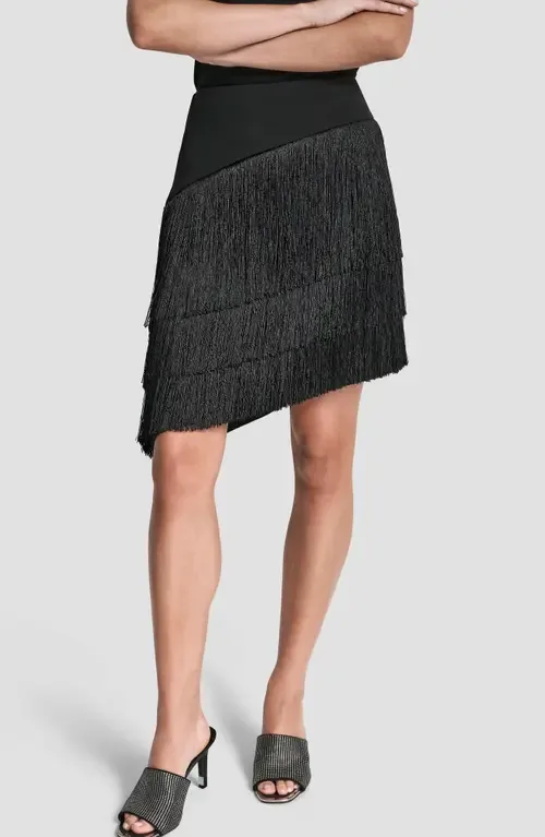 Tiered Fringe Skirt by DKNY
