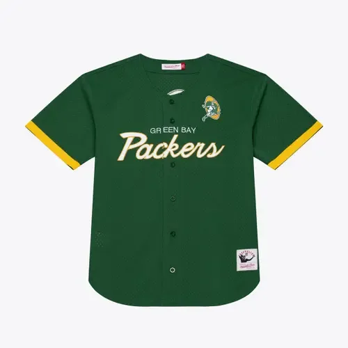 Mitchell & Ness Green Bay Packers Head Coach Mesh Full-Button Fashion Jersey by Mitchell & Ness