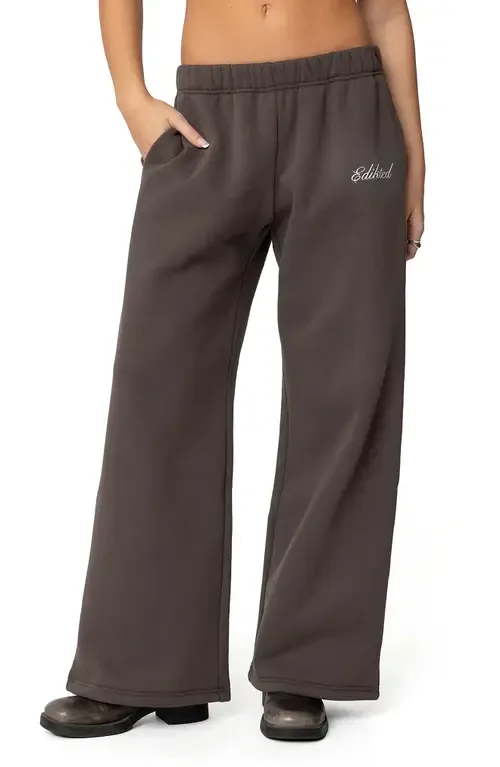 Edikted Logo Wide Leg Sweatpants by EDIKTED