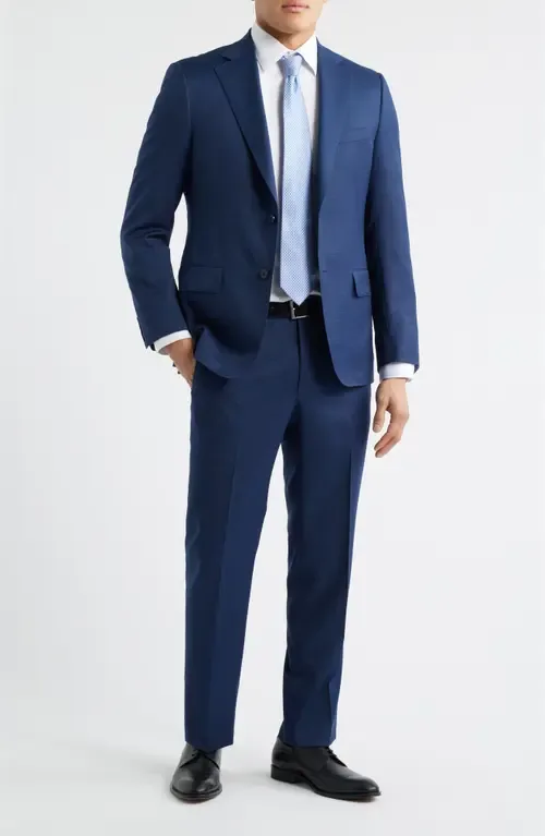 Textured Dark Blue Wool Suit by Heritage Gold