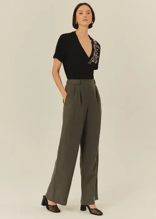 Royalty Pure Linen Palazzo Pants by Exquise