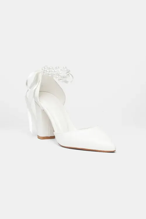 Zia Ribbon Block Heel Bridal Pump