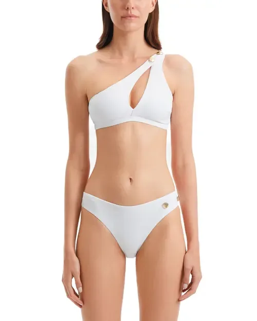 Eyre One Shoulder Textured Bikini Top by Moeva