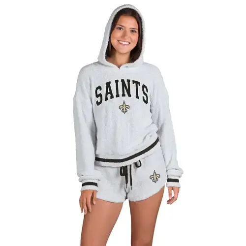 Concepts Sport New Orleans Saints Whitley Long Sleeve Hoodie Top & Shorts Set by CONCEPTS SPORT