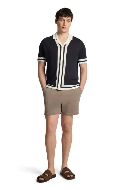 Linen Knit Camp Short Sleeve Shirt by Onia