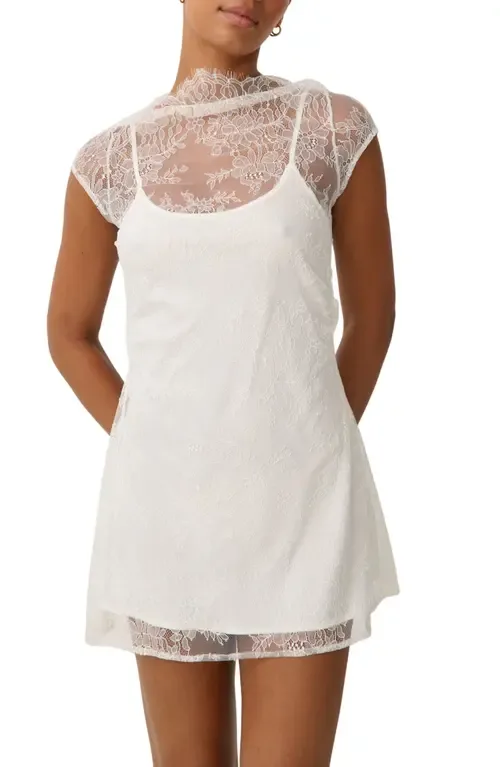 Eloise Lace Overlay Satin Slip by Kat The Label