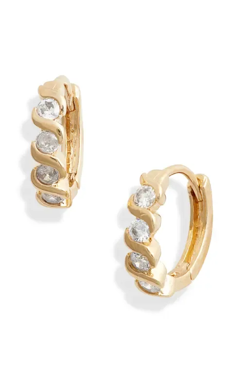 Loxley Cubic Zirconia Huggie Hoop Earrings