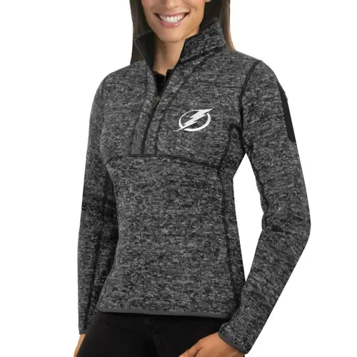 Antigua Charcoal Tampa Bay Lightning Fortune Half-Zip Sweatshirt by ANTIGUA