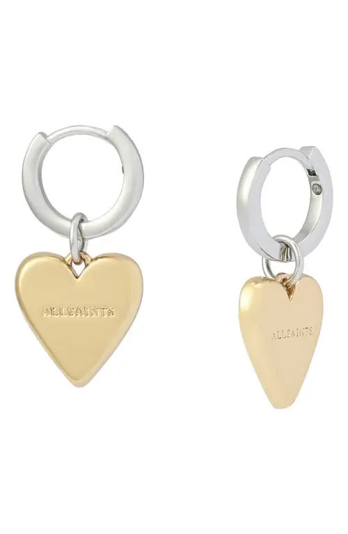 Heart Drop Huggie Hoop Earrings by AllSaints