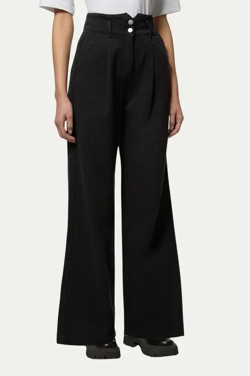 Denim Wide Leg High Waisted Jeans by Karen Millen