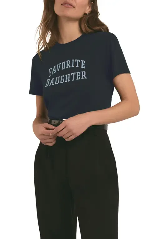 The Collegiate Logo Crop Graphic T-Shirt by Favorite Daughter